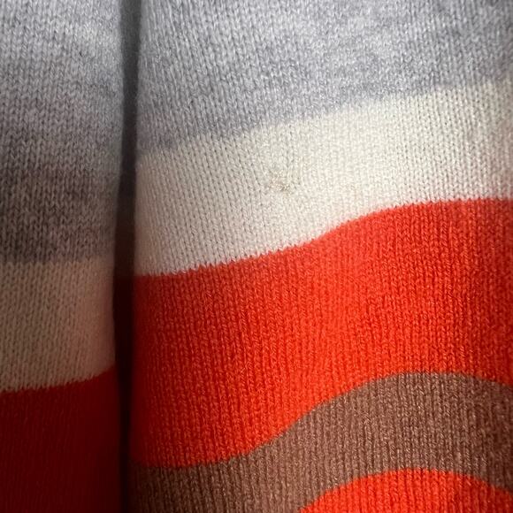 Eleventy Gray Red Striped 100% Cashmere Crewneck Pullover Sweater Size Large - Picture 11 of 12